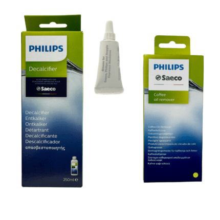 Pachet Solutie decalcifiere, Tableta curatare Infuzor, Vaselina Alimentara Espressoare de cafea