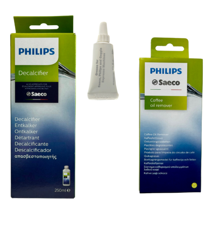 Pachet Solutie decalcifiere, Tableta curatare Infuzor, Vaselina Alimentara Espressoare de cafea